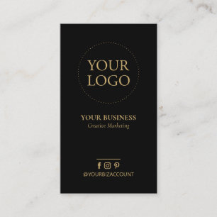 Black & Gold Minimal Logo Business Social Media Card
