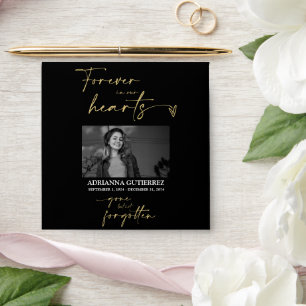 Black Gold Minimal Seed Packet Memorial Funeral Envelope