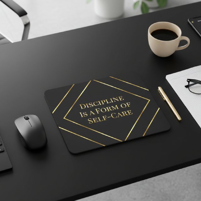 Black & Gold Minimalist Office  Mouse Pad (Creator Uploaded)