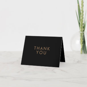 Black Gold Minimalist Personalized Thank You Card