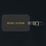 Black & Gold Minimalist Plain Modern Own Name Luggage Tag<br><div class="desc">Modern minimalist plain design</div>