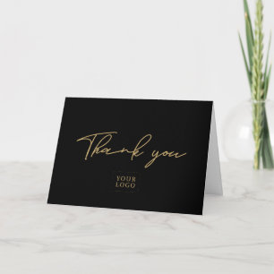 Black & Gold Modern Business Merci Carte de note