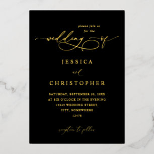 Black & Gold Modern Calligraphy 3 Wedding