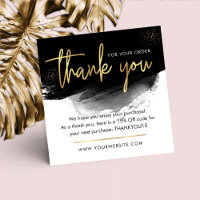 Black & Gold Modern Logo Business Thank You Note