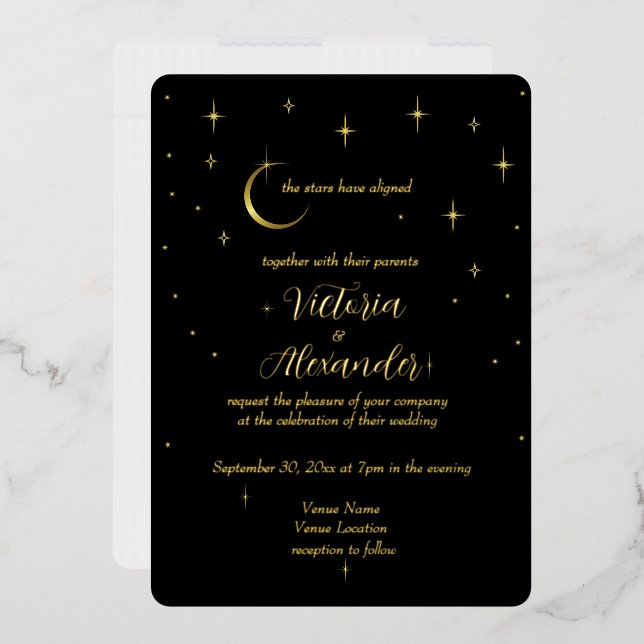 Black Gold Modern Minimal Celestial  (Envelope)
