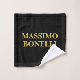 Black Gold Modern Minimalist Elegant Your Name Wash Cloth