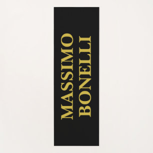 Black Gold Modern Minimalist Elegant Your Name Yoga Mat