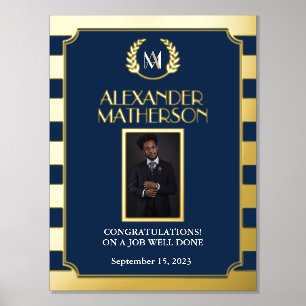 Black Gold Modern Photo Congrats Job Well Done   Foil Prints