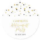 Black & Gold | Modern Retirement Party Favour  Cla