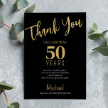 Black gold modern typography milestone birthday  thank you card<br><div class="desc">Simple modern bold typography any age milestone birthday thank you card template with your custom text and signature.</div>