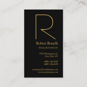 Black Gold Monogram Business Card