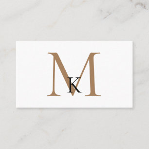 Black & Gold Monogram Business Card