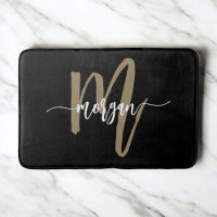 Black Gold Monogram Elegant Modern