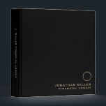Black Gold Monogram Financial Legacy Binder<br><div class="desc">Keep your financial documents organized and secure with this personalized brushed gold monogram binder. The design features a classic block typography with golden text on a solid black background, and a customizable spine text. The lower right corner features a brushed gold monogram medallion with your name and customizable text. Perfect...</div>