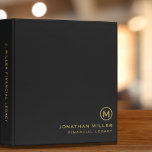 Black Gold Monogram Legacy Binder<br><div class="desc">Simpe monogrammed legacy binder ideal for financial legacy planning,  funeral and estate planning,  family emergency documents and more.</div>
