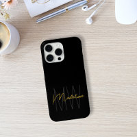 Black Gold Monogram Modern Chic