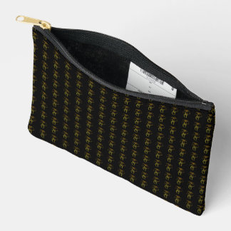 Black Gold Monogram Pattern Zipper Pouch