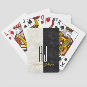 Black Gold Monogram Playing Cards