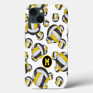 Black gold monogrammed girls volleyball iPhone 13 case