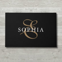 Black gold monogrammed personalized