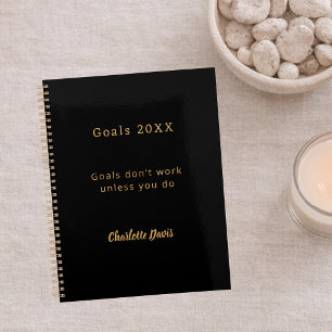 Black gold motivational quote goals planner