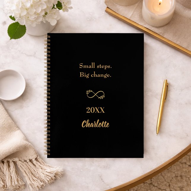 Black gold motivational quote notebook (Creator Uploaded)