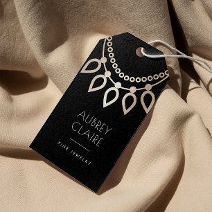 Black & Gold Necklace Logo   Jewellery Hang Tags