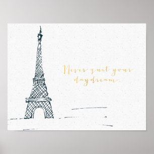 Black Gold "Never Quit Your Daydream" Quote Poster