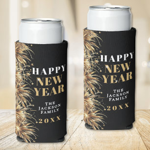 Black Gold New Year's Eve Party Seltzer Can Cooler