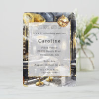 Black Gold Night Club Party Disco Ball Birthday  