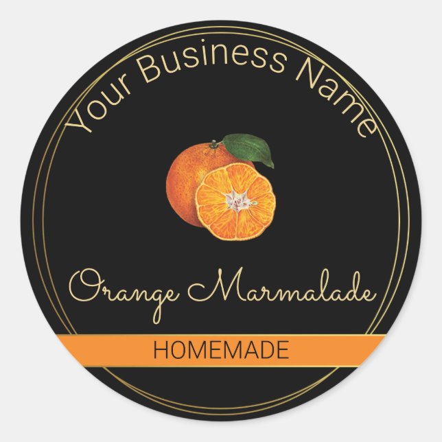 Black & Gold Orange Marmalade Product Label (Front)