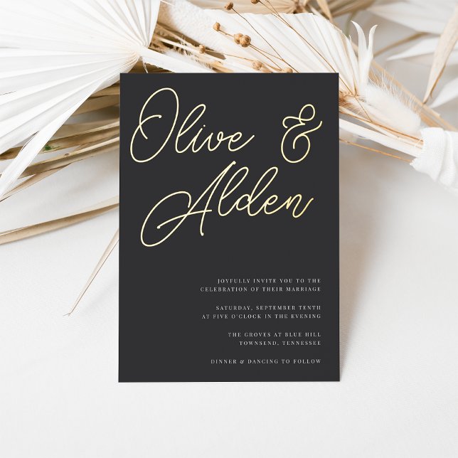 Black & Gold Oversized Script Wedding (Creator Uploaded)
