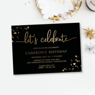 Black Gold Paintly Let's Celebrate Birthday