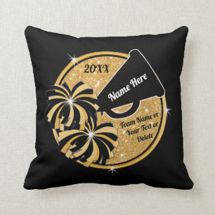 Black Gold Personalized, Cheerleading Senior Gifts Throw Pillow