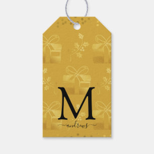 Black Gold Personalized Christmas  Gift Tags
