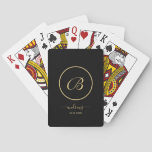 Black Gold Personalized Monogram and Name Playing Cards