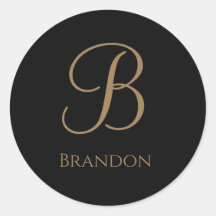 Black Gold Personalized Name and Monogram