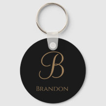 Black Gold Personalized Name and Monogram
