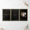 Black gold photo elegant tri-fold funeral program