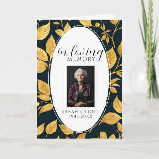 Black & Gold Photo Funeral Order of Service Program