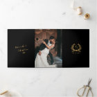 Black Gold Photo QR Code RSVP Details Wedding