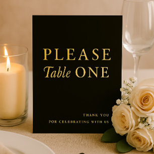 Black & Gold Please Take One Wedding Favour Sign Foil Holiday Card
