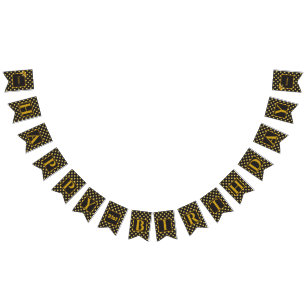 Black Gold Polka dot Glam design bunting flags