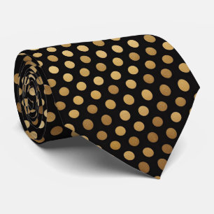 Black & Gold Polka Dot  Tie
