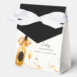 Black Gold Poppin Bottles Champagne Baby Shower  Favor Box