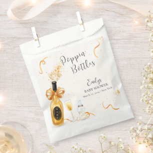 Black Gold Poppin Bottles Champagne Baby Shower Favour Bag