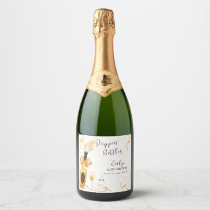 Black Gold Poppin Bottles Champagne Baby Shower  Sparkling Wine Label