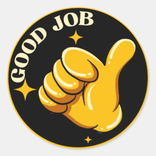 Black Gold pouces up Good Job Sticker