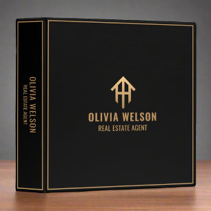 Black Gold Processional House Logo Realtor Agent Binder