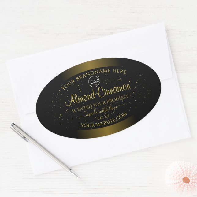 Black Gold Product Labels Glitter Sprinkles Logo (Envelope)